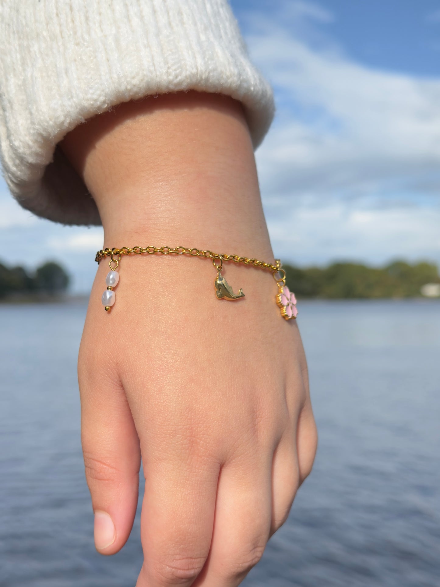 Doppelte Perle Charm