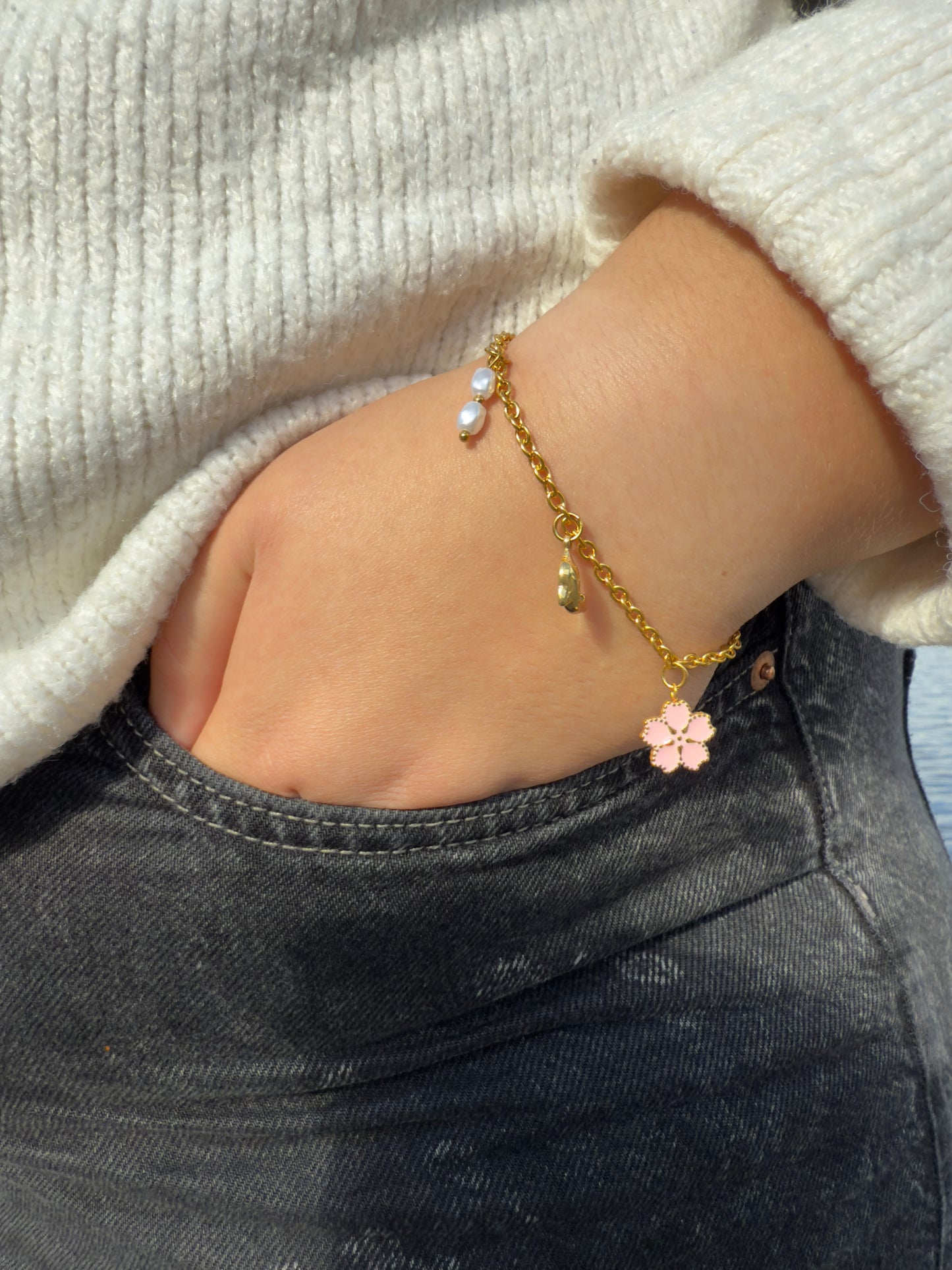 Doppelte Perle Charm